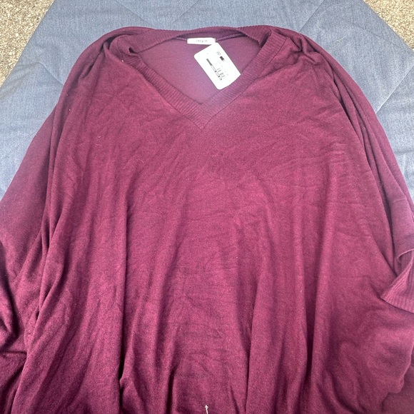 Cherish Deep Red V-Neck Top - Picture 1 of 3